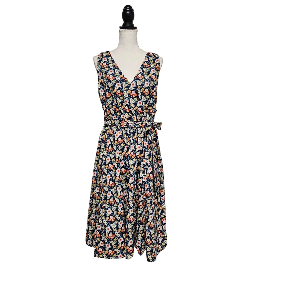 NWT Modcloth Navy Floral Faux Wrap Dress Size 2X Retro Whimsy Cottagecore Twee